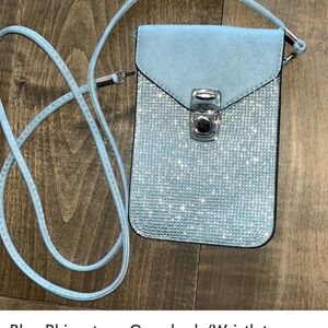 Blue Rhinestone Crossbody/Wristlet